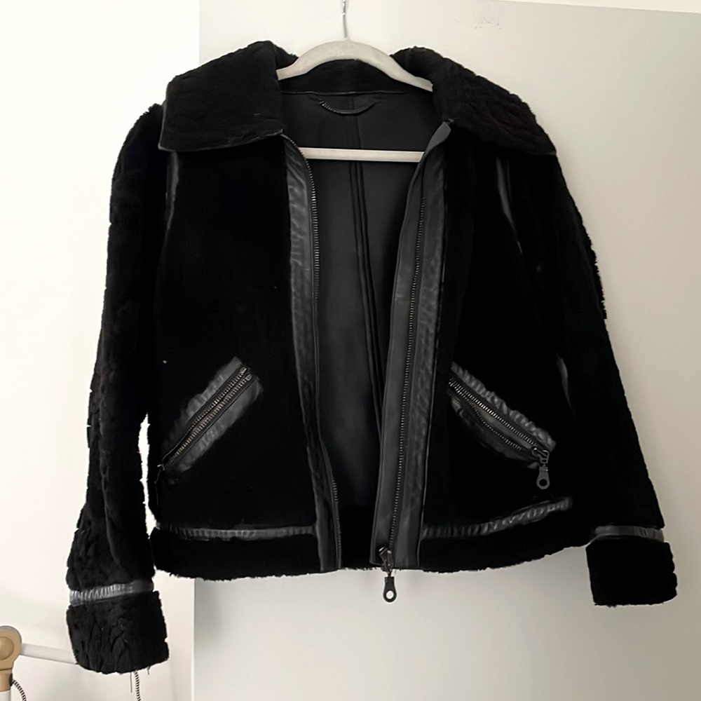 KENZO 100% sheep leather coat jacket